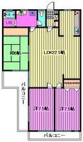 埼玉県さいたま市中央区上落合2(マンション)の賃貸物件の間取り
