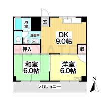 愛知県名古屋市瑞穂区白羽根町1(マンション)の賃貸物件の間取り