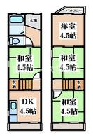 大阪府四條畷市米崎町(一戸建)の賃貸物件の間取り