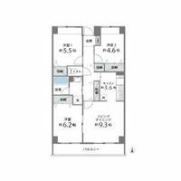 東京都目黒区目黒本町4(マンション)の賃貸物件の間取り