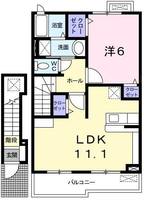 兵庫県三木市志染町広野1(アパート)の賃貸物件の間取り