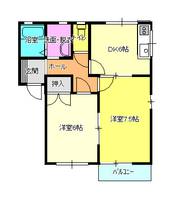 新潟県新潟市東区中山6(アパート)の賃貸物件の間取り
