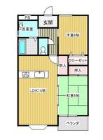 ベルメゾンかわもと2の間取り