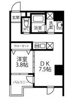 広島県広島市中区河原町(マンション)の賃貸物件の間取り