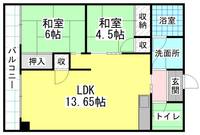 福岡県北九州市小倉北区弁天町(マンション)の賃貸物件の間取り