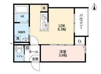 大阪府大阪市城東区諏訪1(アパート)の賃貸物件の間取り