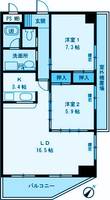 神奈川県川崎市高津区下作延2(マンション)の賃貸物件の間取り