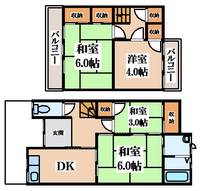 大阪府大東市赤井1(一戸建)の賃貸物件の間取り