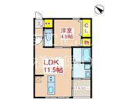 鹿児島県姶良市東餅田(アパート)の賃貸物件の間取り