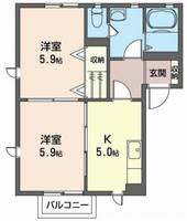 群馬県前橋市大胡町(アパート)の賃貸物件の間取り