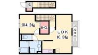 兵庫県姫路市網干区津市場(アパート)の賃貸物件の間取り