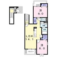 熊本県熊本市北区山室2(アパート)の賃貸物件の間取り