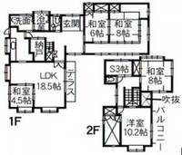 広島県広島市東区尾長東2(一戸建)の賃貸物件の間取り
