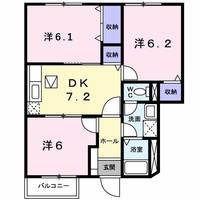 兵庫県加古郡稲美町六分一(アパート)の賃貸物件の間取り