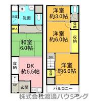大阪府大東市灰塚6(一戸建)の賃貸物件の間取り