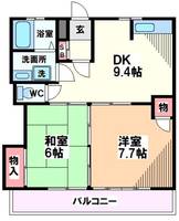 東京都国立市西1(マンション)の賃貸物件の間取り