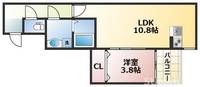熊本県熊本市中央区渡鹿2(アパート)の賃貸物件の間取り