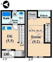 神奈川県川崎市中原区下新城3(一戸建)の賃貸物件の間取り