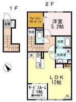 岡山県倉敷市水江(アパート)の賃貸物件の間取り