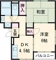 大阪府高槻市大冠町2(アパート)の賃貸物件の間取り