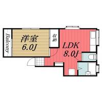 千葉県千葉市稲毛区六方町(アパート)の賃貸物件の間取り