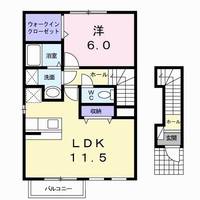 埼玉県北足立郡伊奈町内宿台6(アパート)の賃貸物件の間取り