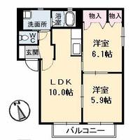徳島県徳島市南沖洲1(アパート)の賃貸物件の間取り