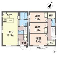 埼玉県川口市大字久左衛門新田(一戸建)の賃貸物件の間取り