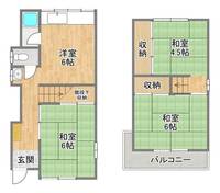 大阪府四條畷市雁屋北町(一戸建)の賃貸物件の間取り
