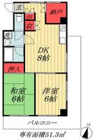 千葉県市川市南八幡5(マンション)の賃貸物件の間取り