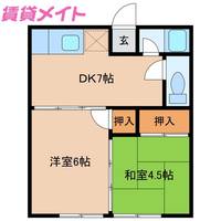 弓削ハイツの間取り