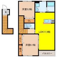 岐阜県大垣市築捨町4(アパート)の賃貸物件の間取り