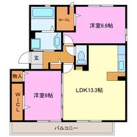 静岡県浜松市中央区高丘西3(アパート)の賃貸物件の間取り