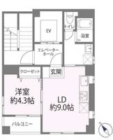 東京都中央区月島1(マンション)の賃貸物件の間取り