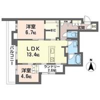 神奈川県川崎市中原区木月住吉町(マンション)の賃貸物件の間取り