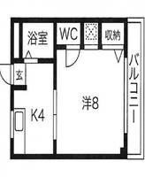 大阪府箕面市粟生新家2(マンション)の賃貸物件の間取り