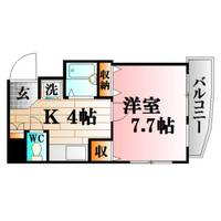 広島県広島市中区河原町(マンション)の賃貸物件の間取り