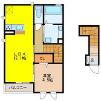 岐阜県大垣市長沢町3(アパート)の賃貸物件の間取り