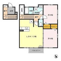 福島県いわき市四倉町上仁井田字北姥田(アパート)の賃貸物件の間取り