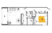 Dash Living Minami Azabu 1LDKの間取り