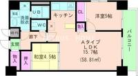 大阪府大阪市東住吉区山坂5(マンション)の賃貸物件の間取り