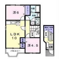 愛知県西尾市田貫2(アパート)の賃貸物件の間取り