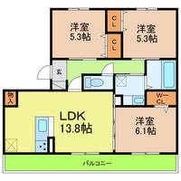 愛知県長久手市作田2(アパート)の賃貸物件の間取り