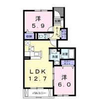 山口県宇部市今村北4(アパート)の賃貸物件の間取り
