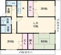 大阪府堺市北区北長尾町2(マンション)の賃貸物件の間取り