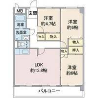 愛知県名古屋市名東区社が丘4(マンション)の賃貸物件の間取り