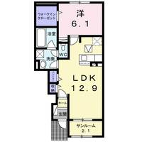 滋賀県栗東市手原3(アパート)の賃貸物件の間取り