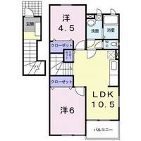 福岡県宗像市くりえいと2(アパート)の賃貸物件の間取り