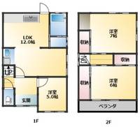 大阪府富田林市甲田2(一戸建)の賃貸物件の間取り