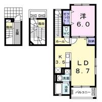愛知県額田郡幸田町大字深溝字札ノ辻(アパート)の賃貸物件の間取り